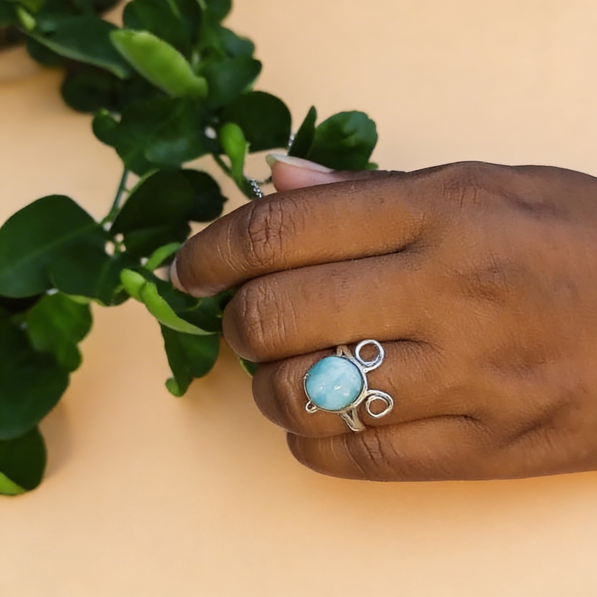 Ocean Blue Larimar Ring